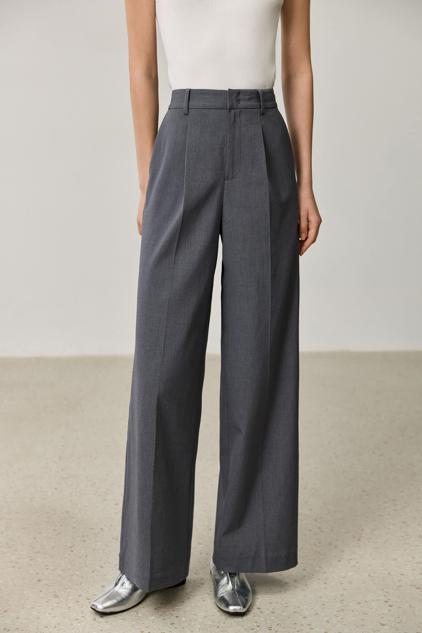 早割シーズン券 – Pants Wide-Leg Business Grey LILY LILY Store Official Clothing