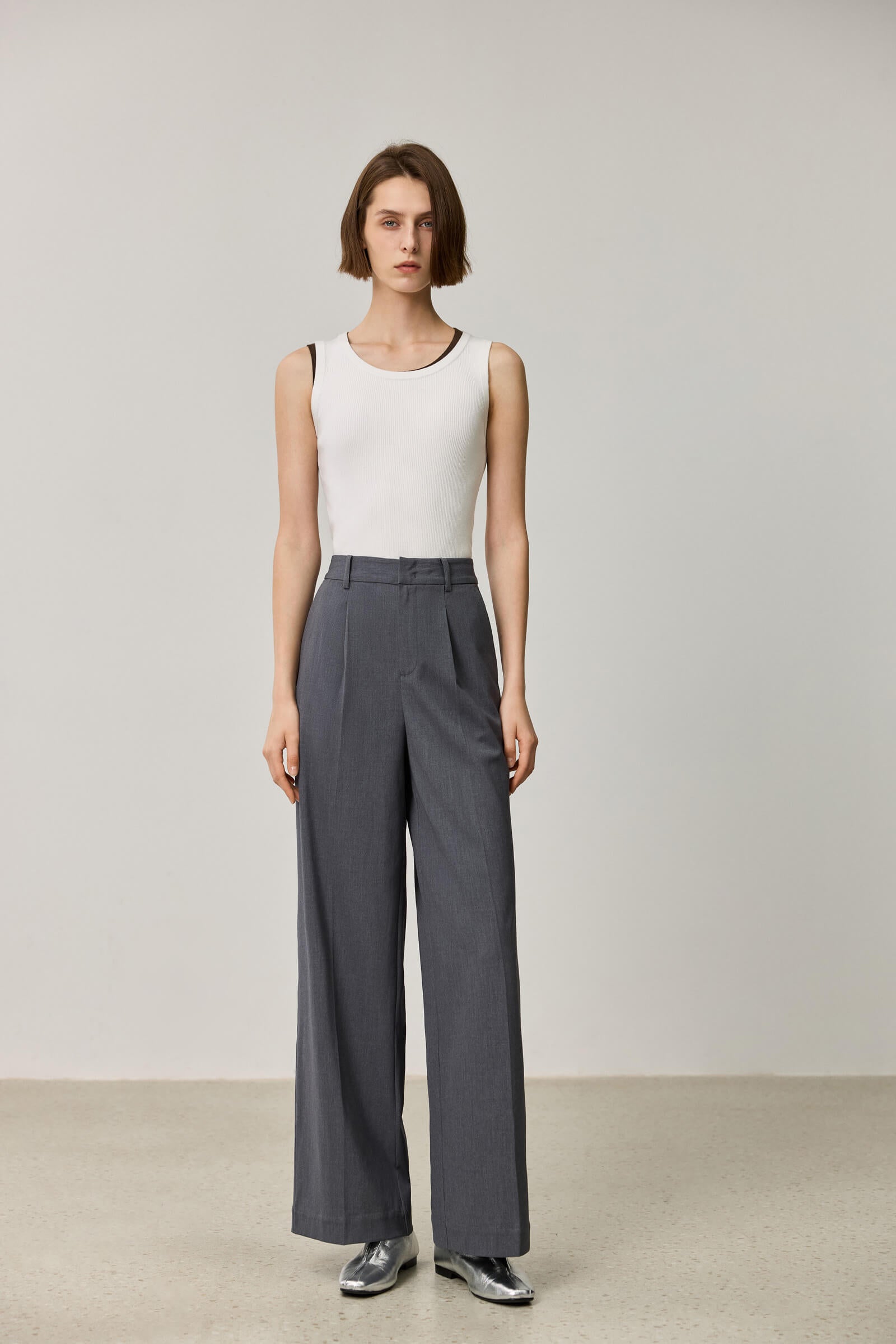 LILY Grey Business Wide-Leg Pants – LILY Official Store