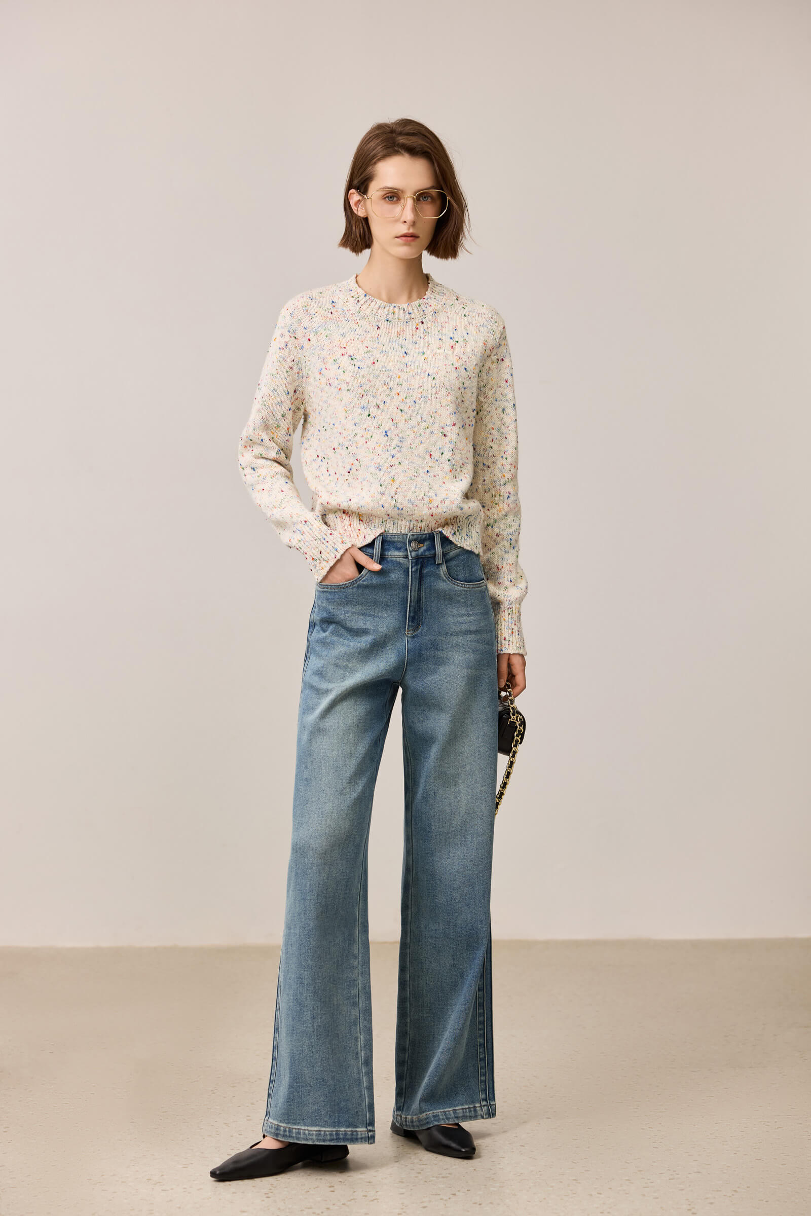 LILY Fleece-Lined Denim Wide-Leg Jeans – LILY Official Store
