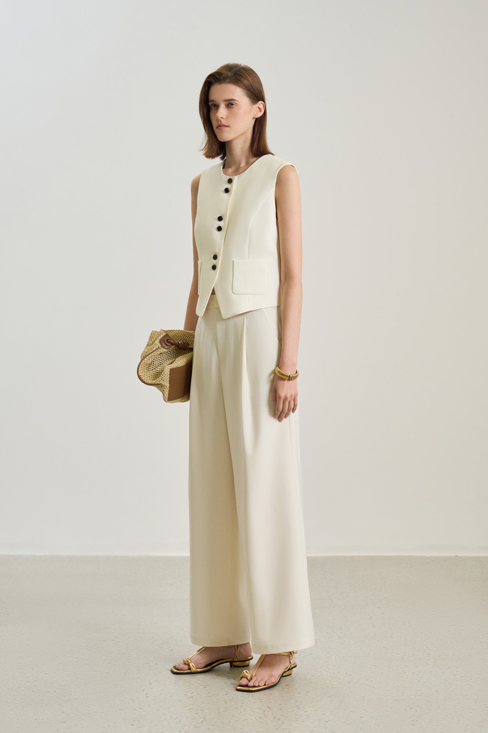 lily white pants LILY Off-White Wide-Leg Trousers – LILY Official Store