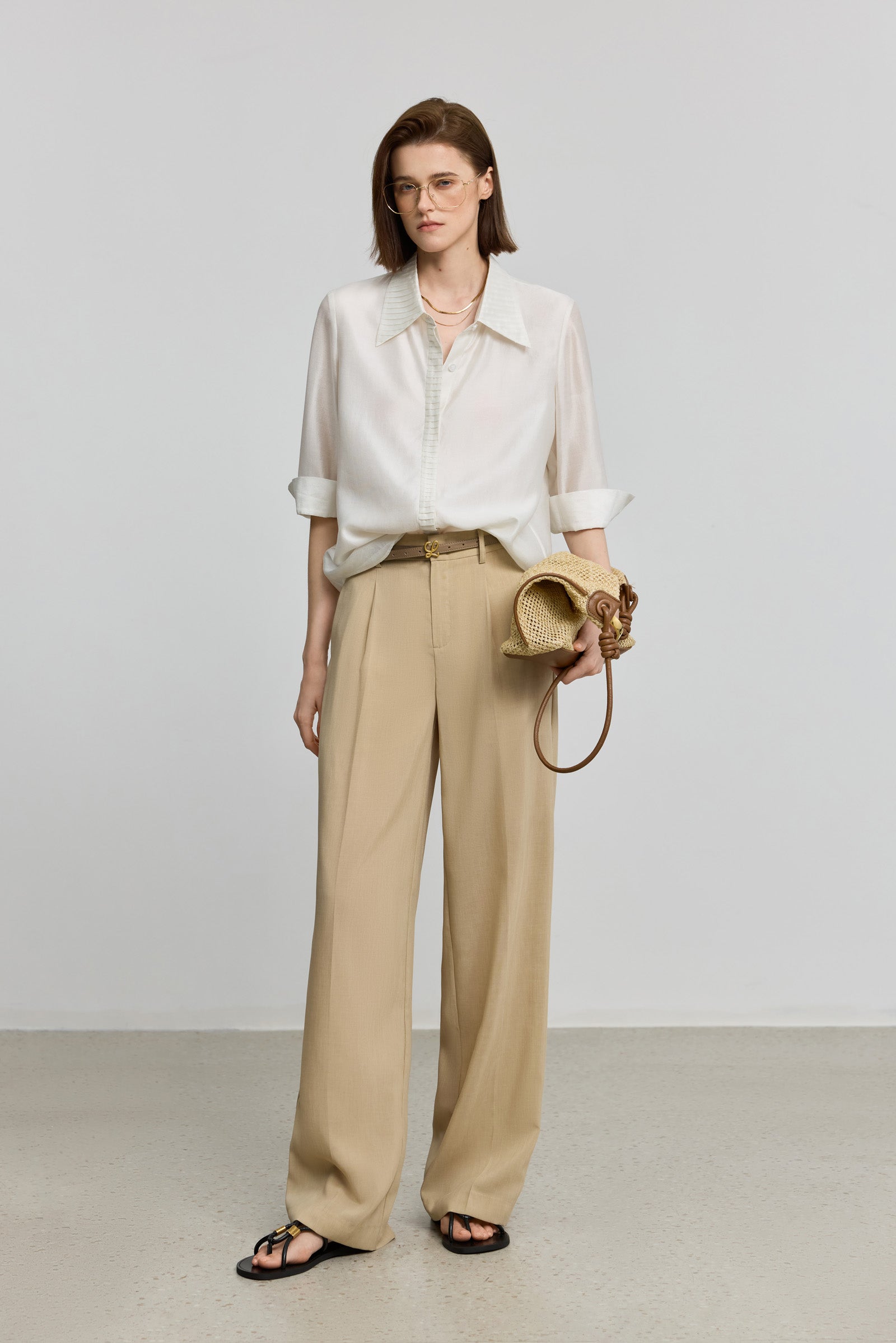 lily white shirt LILY French Relaxed White Button-Up Shirt White / L