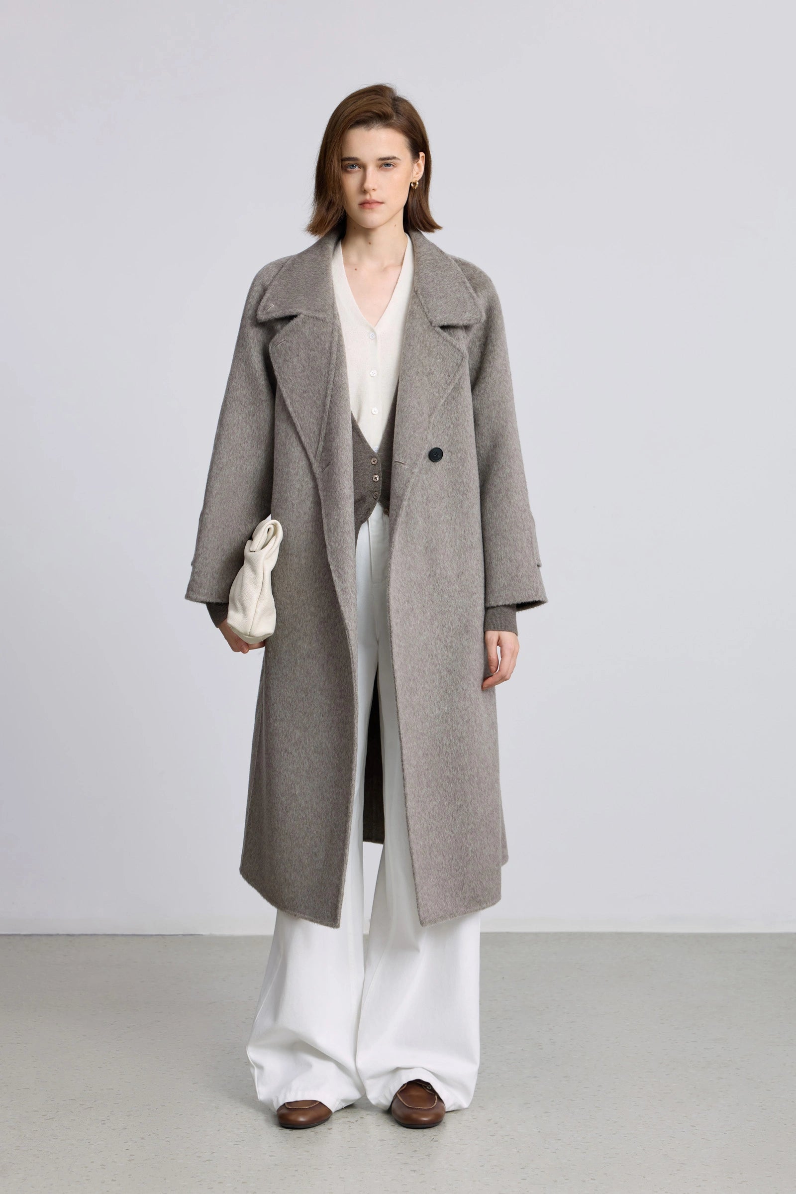 Grey White Company Trench Coat The White Company Double Faced Wool