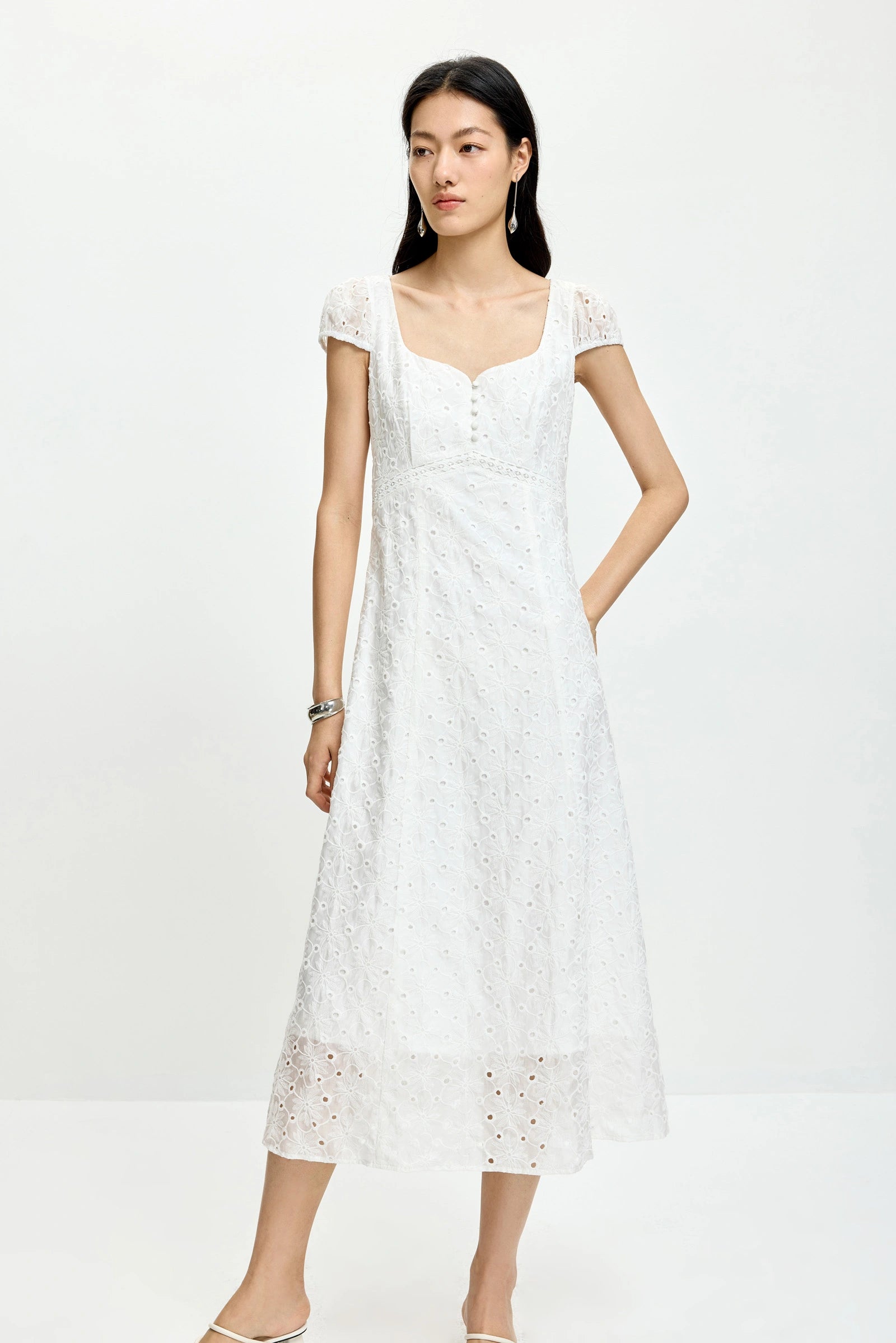 embroidered lyocell-blend dress Embroidered lyocell-blend dress