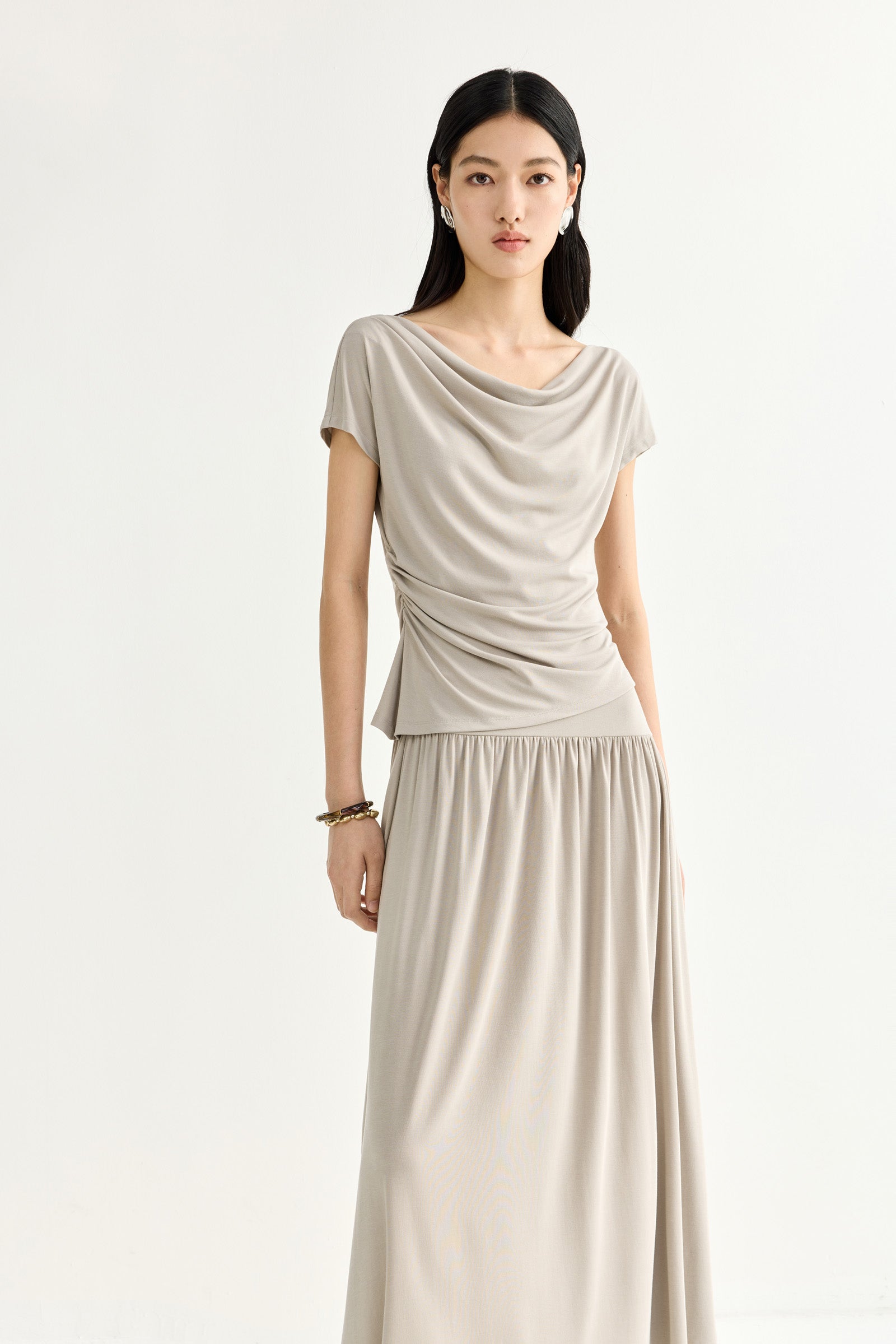LILY Asymmetric Cowl Neck Tee – LILY Official Store