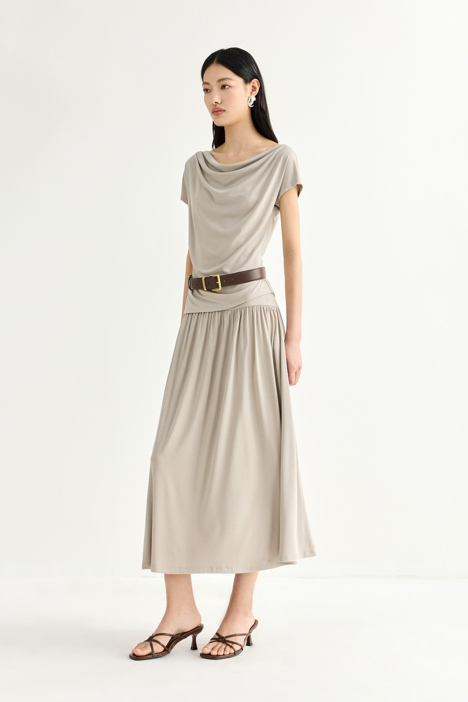 LILY Asymmetric Cowl Neck Tee
