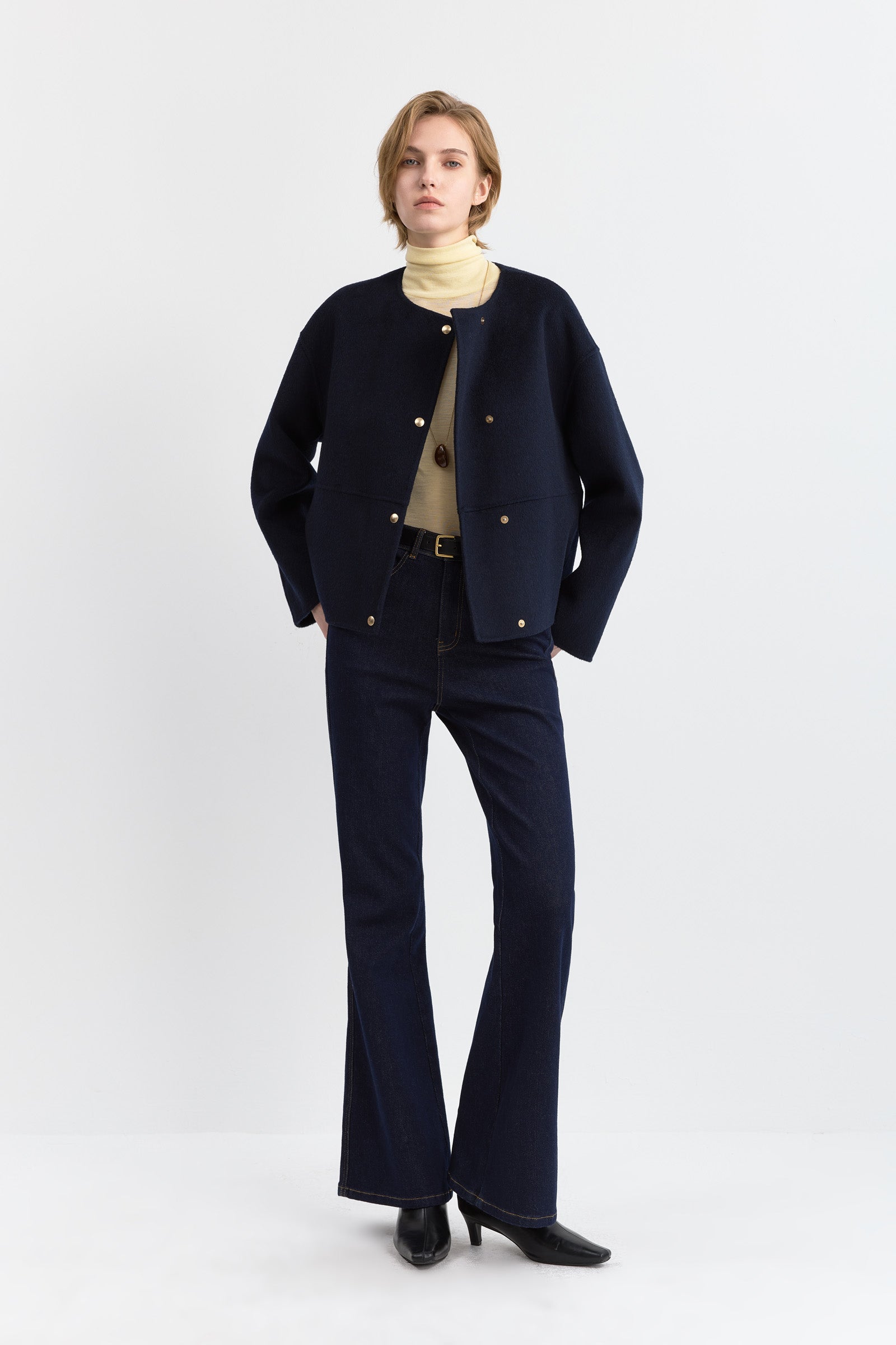 LILY Wool-Blend Double-Faced Short Coat – LILY Official Store