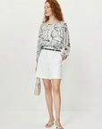 LILY Off-Shoulder Printed Blouse