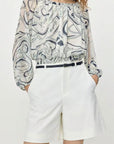 LILY Off-Shoulder Printed Blouse