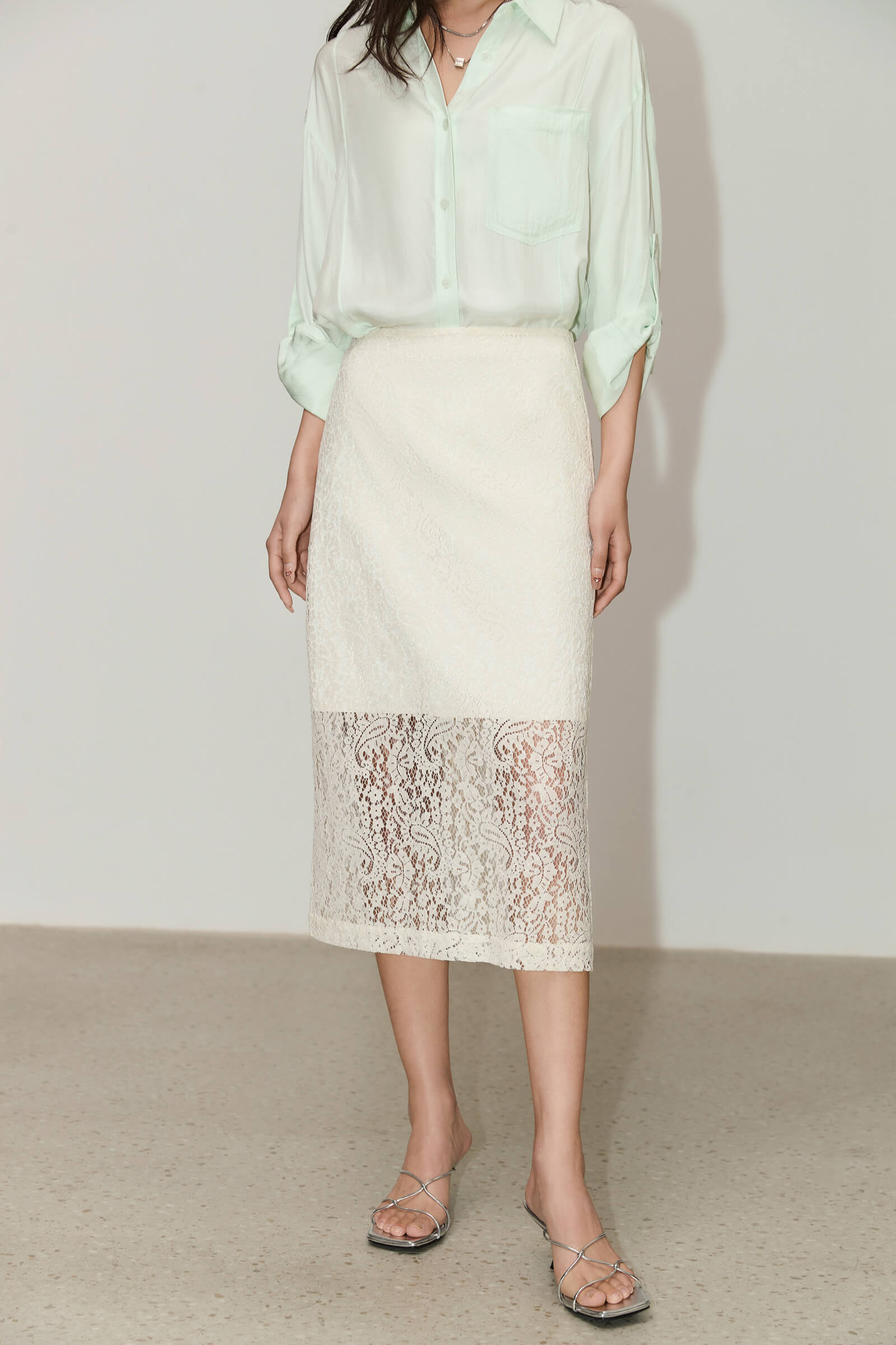 【mnem】Lily Lace Wrap Skirt LILY Lace Straight Skirt – LILY Official Store