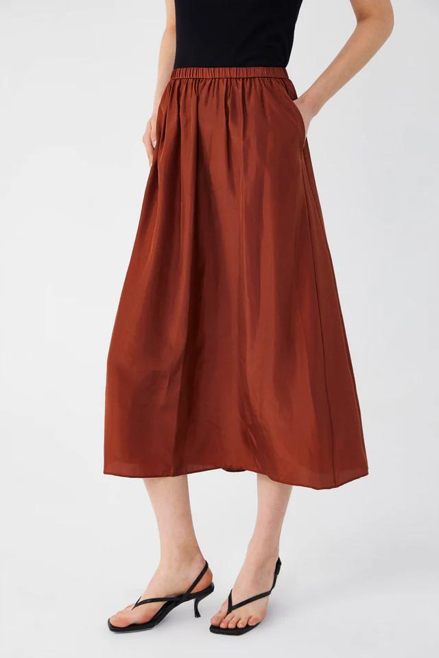 Thalia Soft Cotton Silk Flare Skirt
