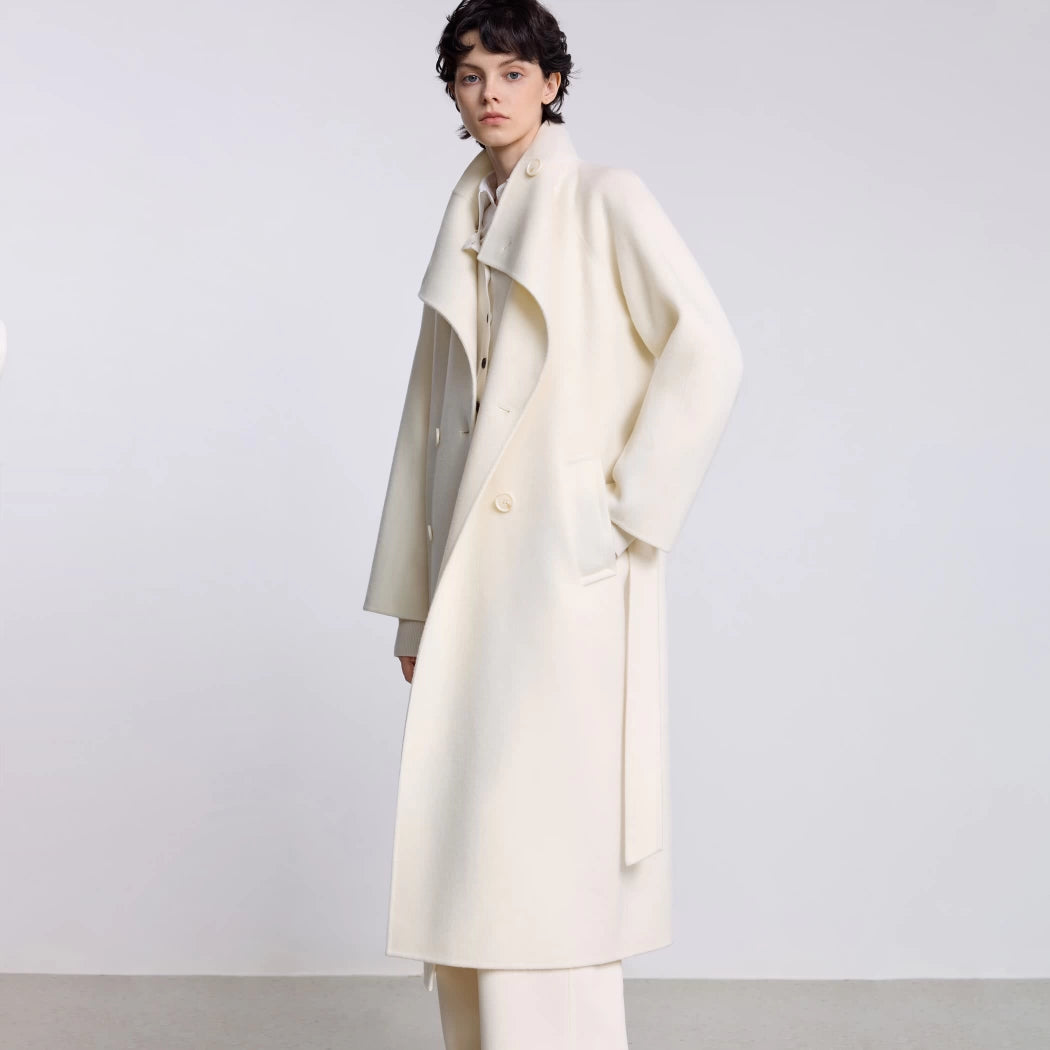 LILY Platinum Wool Double-Face Long Coat