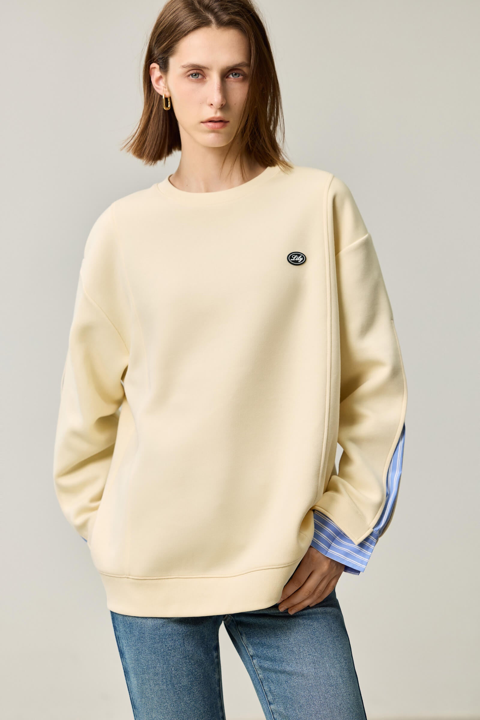 L'Appartement レミレリーフ CREW NECK SWEAT 新品 LILY Textured Crew Neck Sweatshirt – LILY Official Store