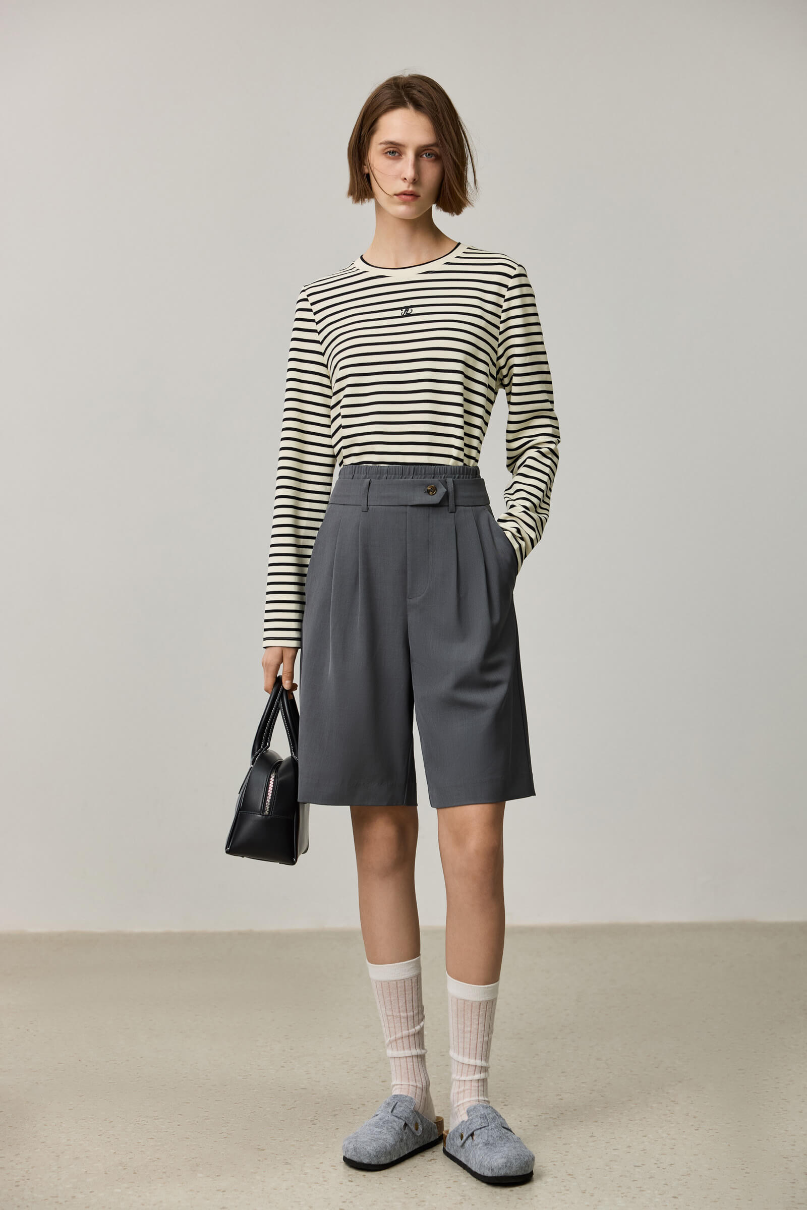 LILY Contrast Stripe Crewneck T-Shirt