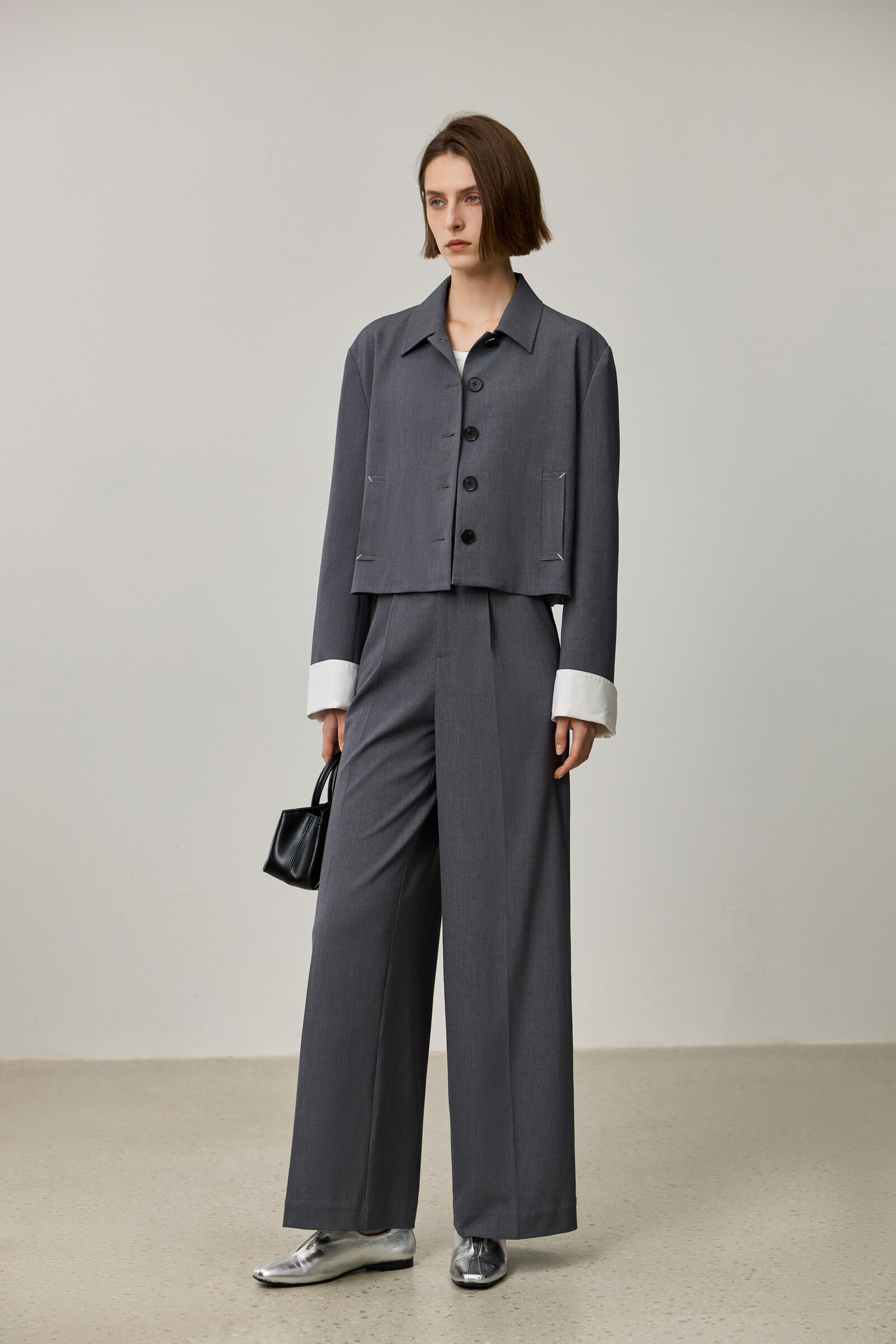 信頼への信頼 Pants Wide-Leg Business Grey LILY – Store Official LILY Clothing