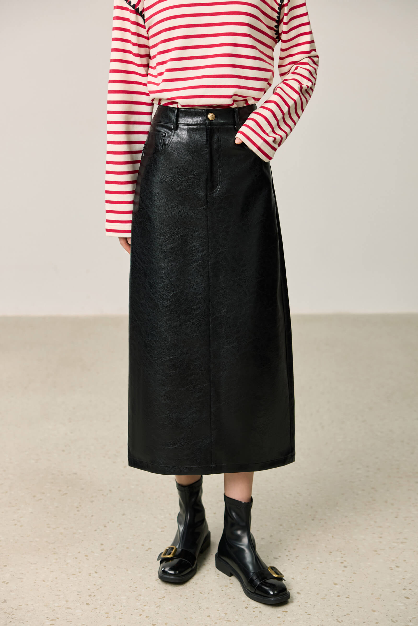 LILY Vintage Minimalist Split Straight Skirt – LILY Official