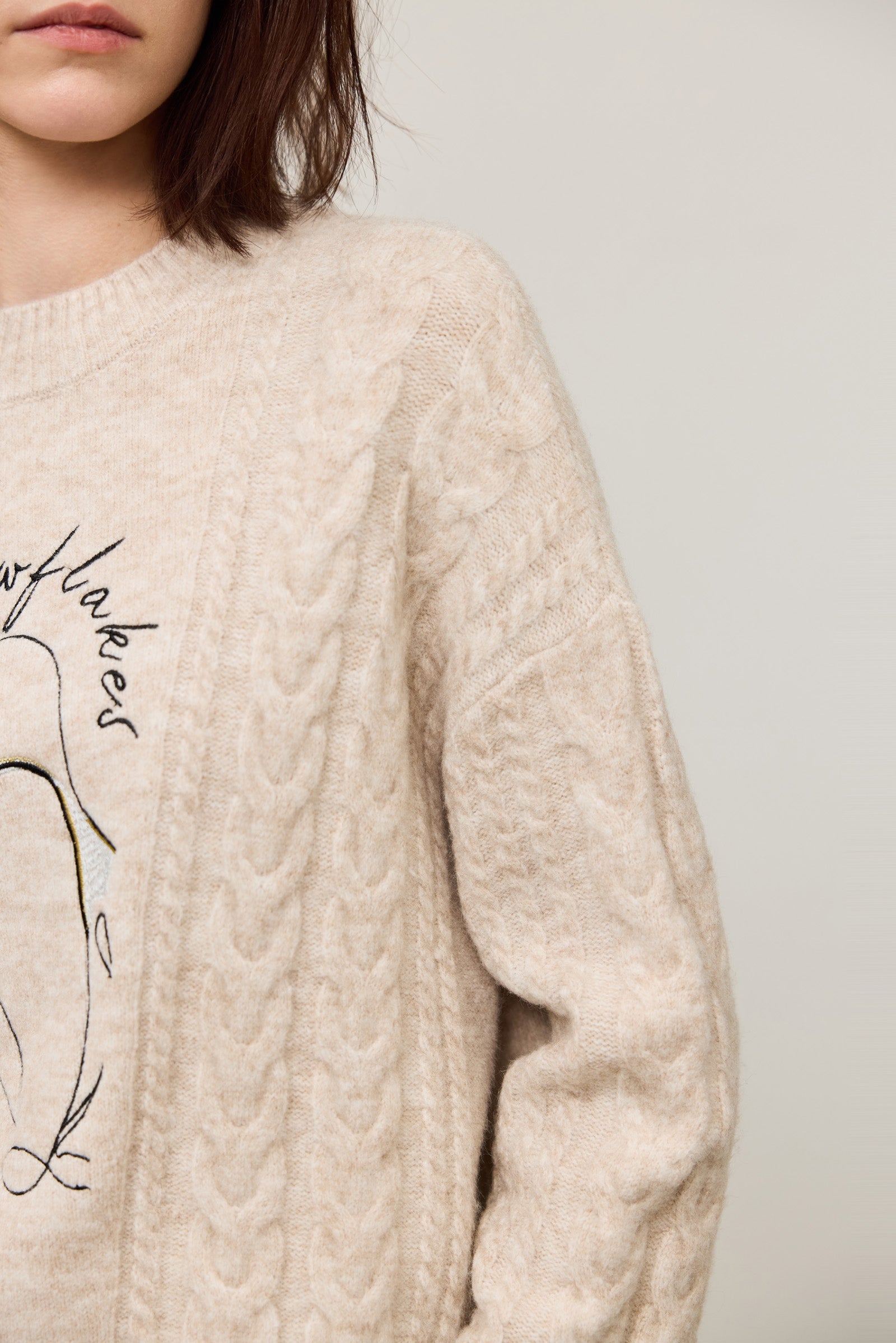 LILY Textured Penguin Cable Knit Sweater – LILY Official Store LILY Textured Penguin Cable Knit Sweater – LILY Official Store