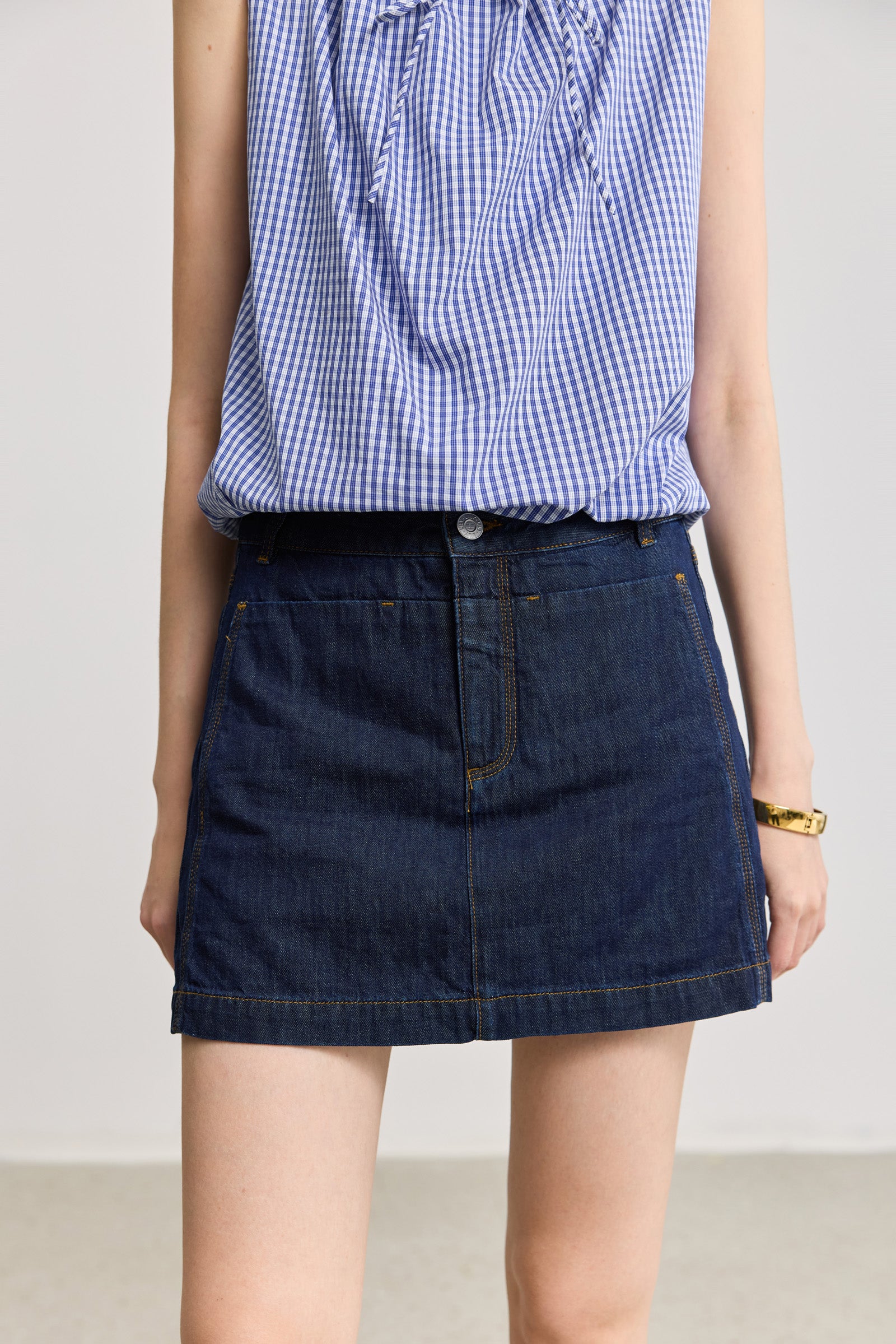 LILY Vintage Cotton-Linen Denim Skirt – LILY Official Store