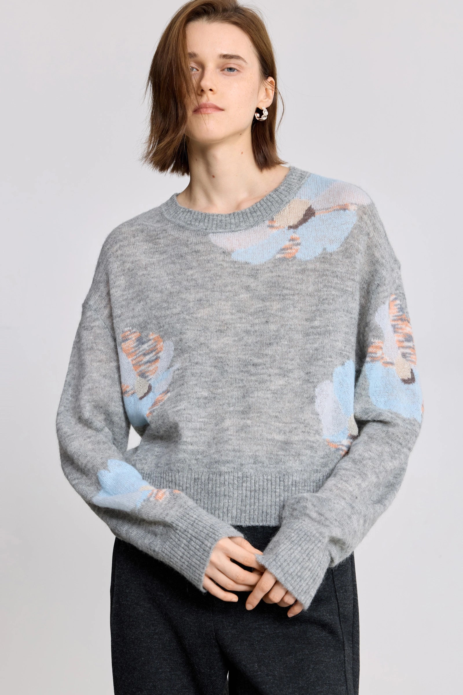 LILY Wool-Mohair Floral Jacquard Sweater – LILY Official Store