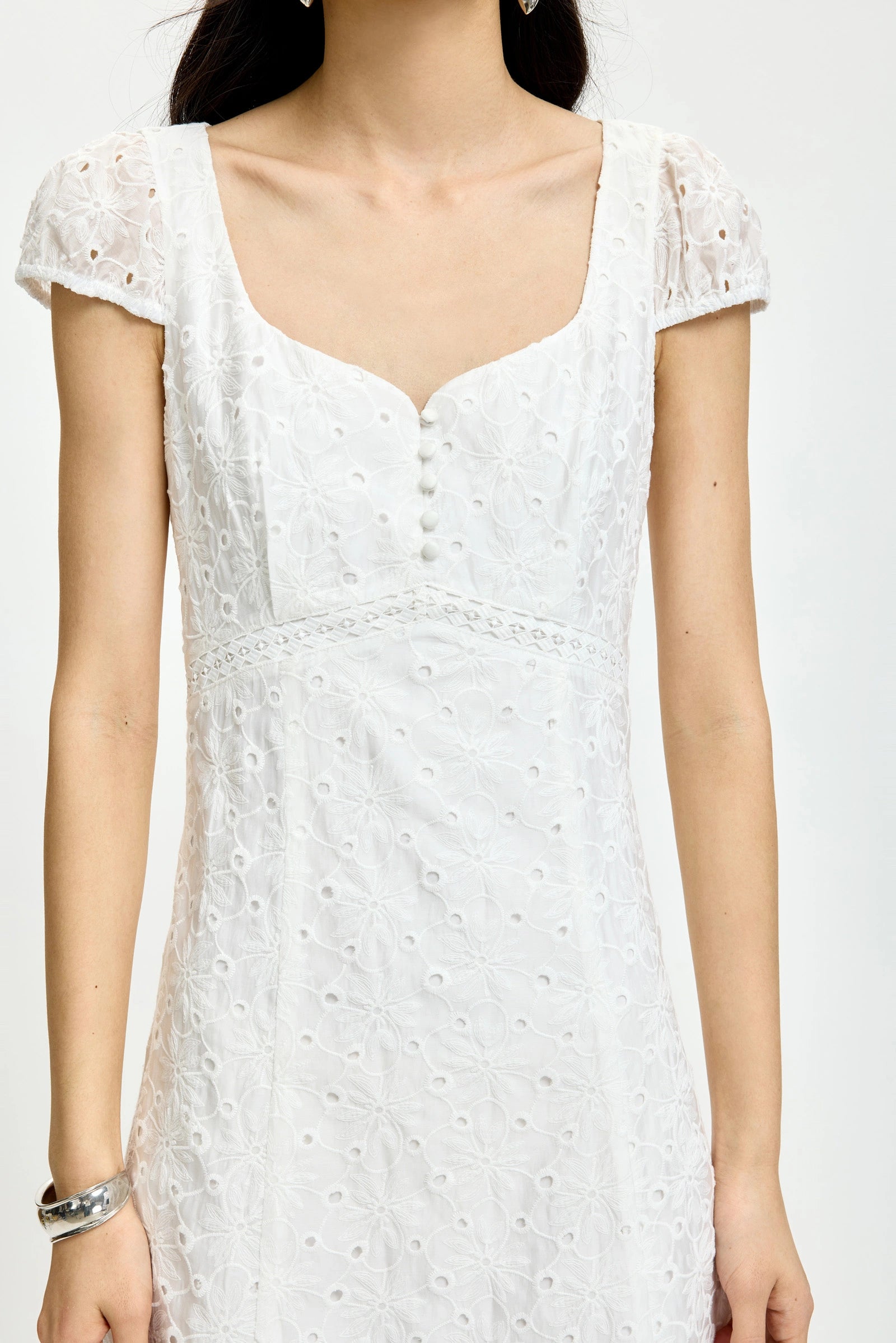 embroidered lyocell-blend dress Embroidered Lyocell Blend Casual Black smock dress