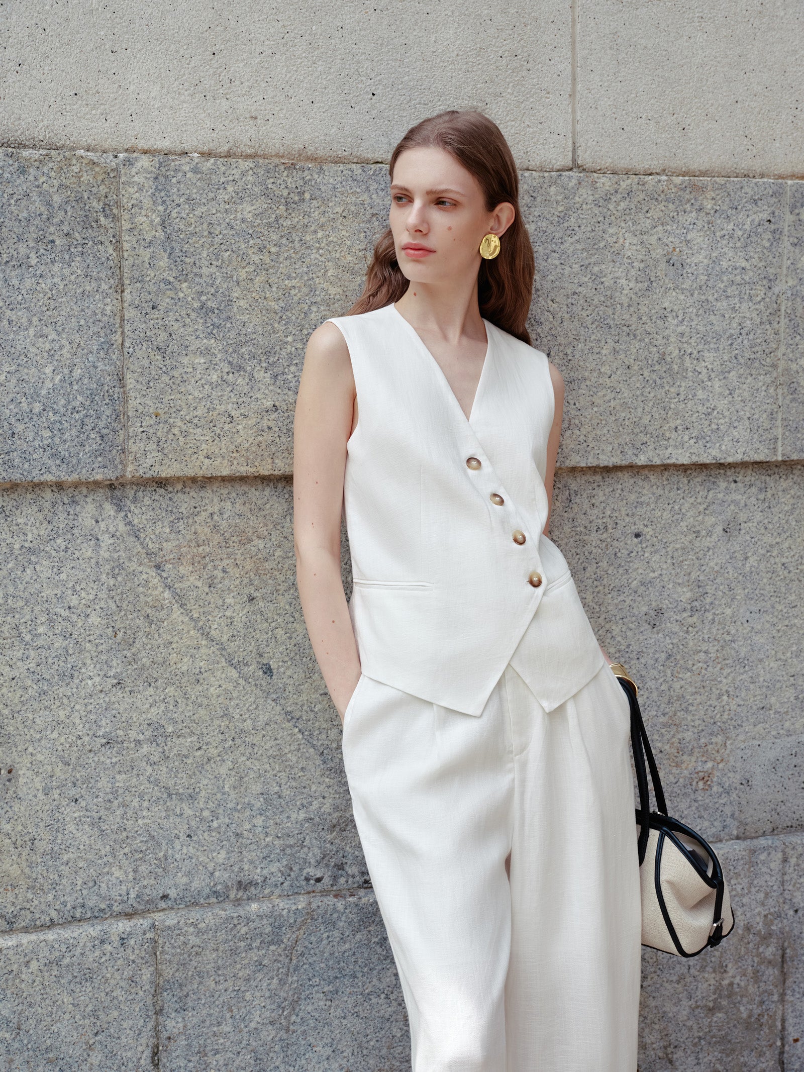 LILY Asymmetric V-Neck Vest Top
