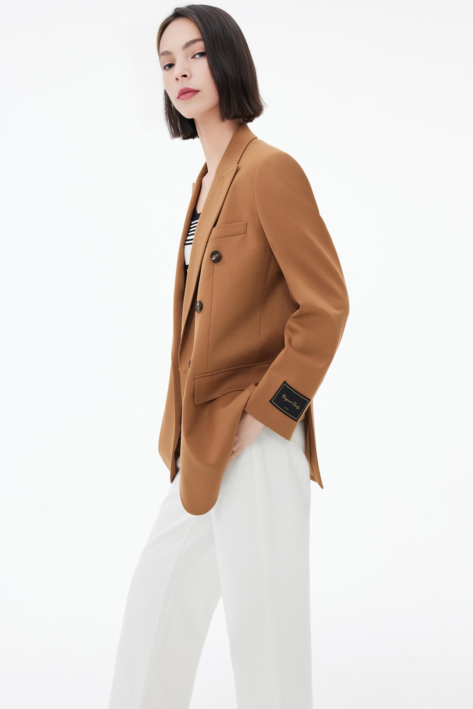 Womens Suits Women Black Back Split Button Blazer Coat Long Sleeve Korean  Pocket Brown Suit Jacket 2023 Autumn Orange Tide All Match Tops From  Starbrand, $31.02